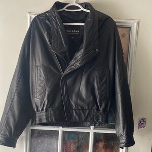 Wilson Black Leather Jacket size Small